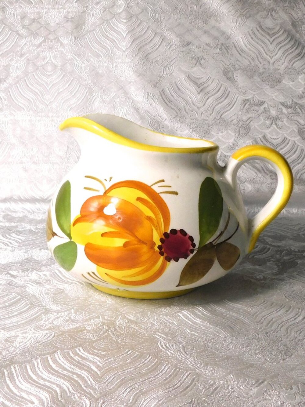 Yellow and White Small Floral Pitcher # 25904